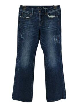American Eagle Jeans Womens Size 6 Boyfriend Original Boot Destroyed